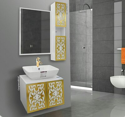 روشویی کابینت دار الدورادو سفید جدید 60 سانت 