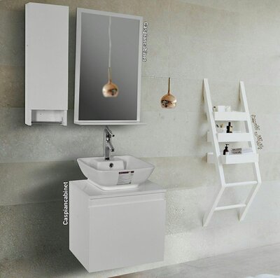 روشویی کابینت دار ساترون مربع دیواری 50 سانت 