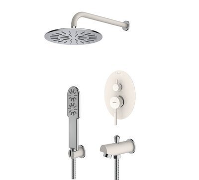 شیر و دوش حمام توکار شودر مدل روگن تیپ 4 رنگبندی BRASS