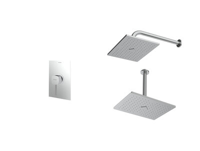 شیر و دوش حمام توکار شودر مدل رومر تیپ 1 کروم BRASS