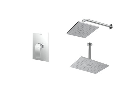 شیر و دوش حمام توکار شودر مدل رومر پلاس تیپ 1 کروم BRASS