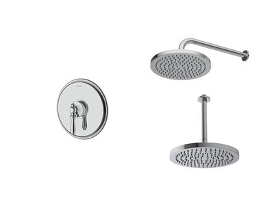 شیر و دوش حمام توکار شودر مدل زیگموند تیپ 1 کروم BRASS