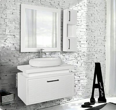 روشویی کابینت دار سوفیا سفید 84 سانت 