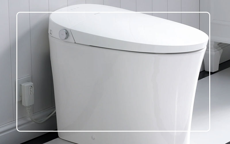 Smart Toilet with Tank White Elongated Floor‑Standing Bidet