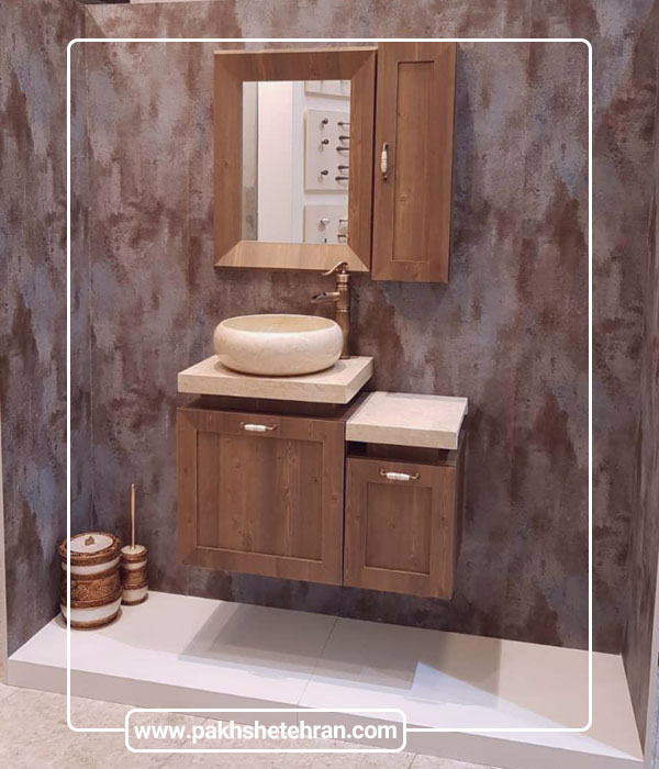 روشویی کابینتی با سنگ طبیعی