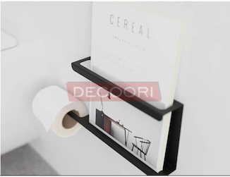 عکس جای کتاب و دستمال رولی مشکی مات 